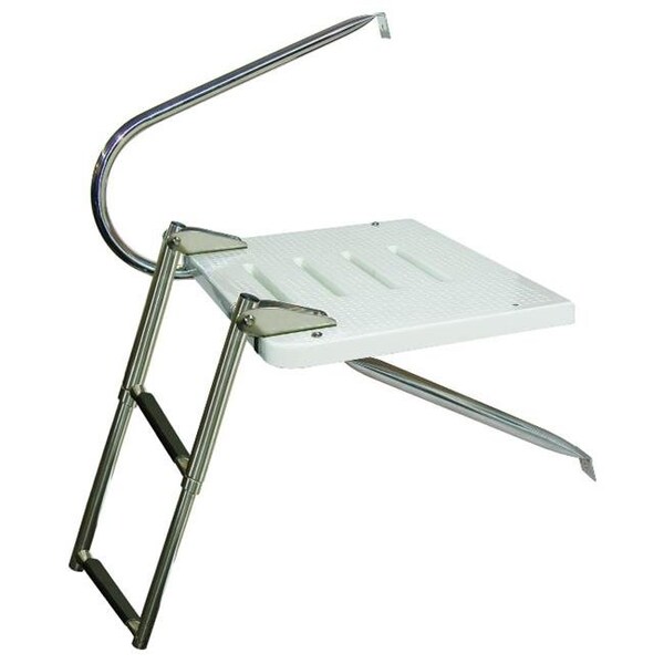 Jif Marine JIF MARINE EKU4 3Step O/B Transom Platform W/1 Arm Ss 316 Telescoping Mt Top EKU4 Zoro